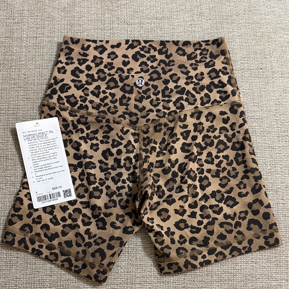 lululemon athletica Leopard Print Bike Shorts - Brown and Black